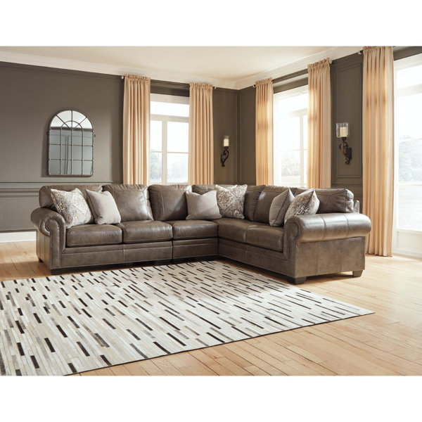 Signature Design By Ashley Roleson 3 Piece Leather Sectional Wayfair 2670